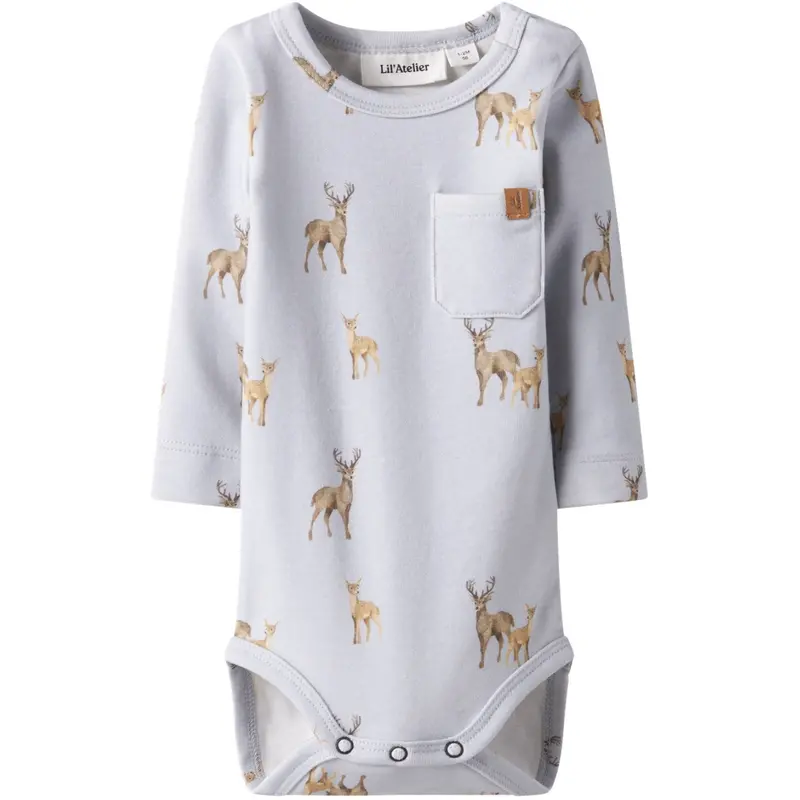 Lil'atelier Gray Dawn Deer Nbmlayo Geo Ls Slim Body Lil 1