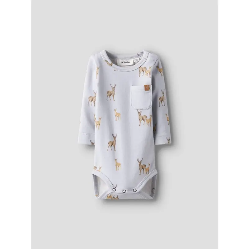 Lil'atelier Gray Dawn Deer Nbmlayo Geo Ls Slim Body Lil 3