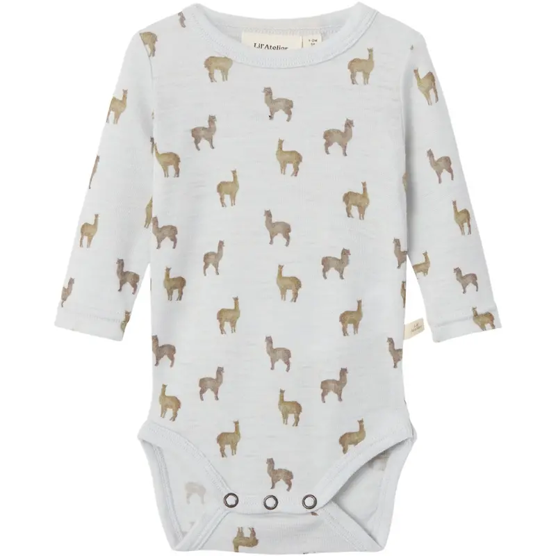 Lil'atelier Gray Dawn Lama Nbmnoel Nor Uld Ls Slim Body Lil 1