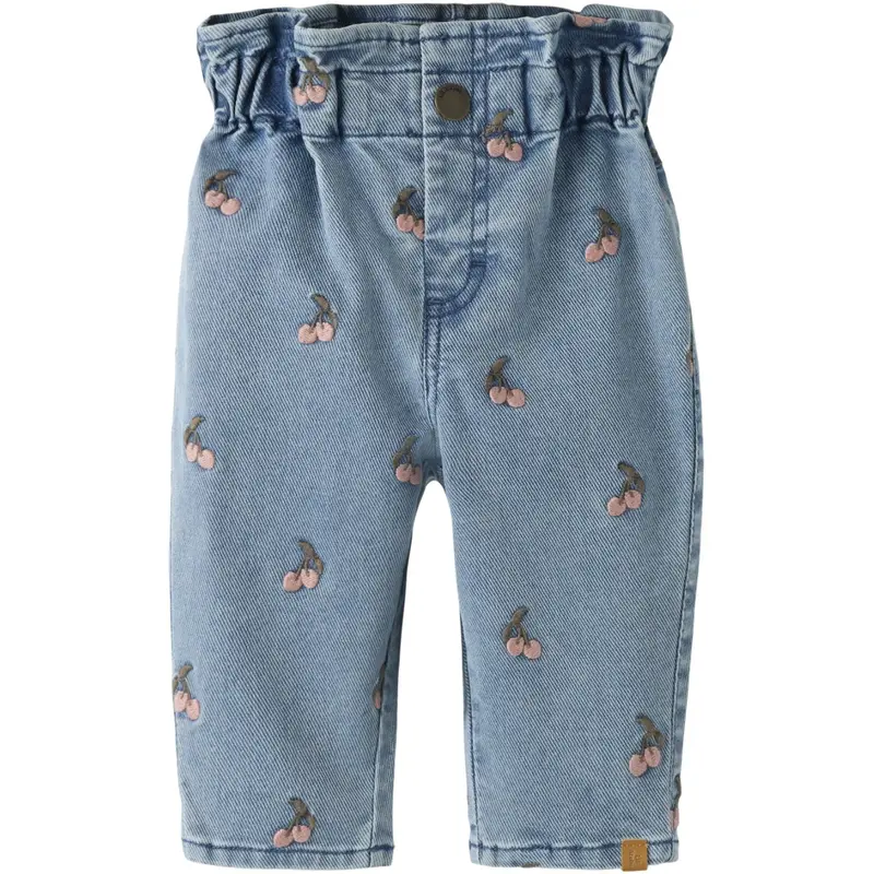 Lil'atelier Medium Blue Denim Cherry Nbfdeva Loose Emb Jeans 2024-Es Lil 1