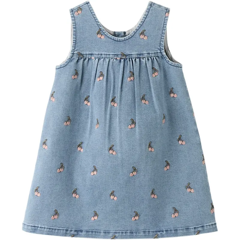 Lil'atelier Medium Blue Denim Cherry Nmfdeva Dnm Emb Spencer 2024-Es Lil 1
