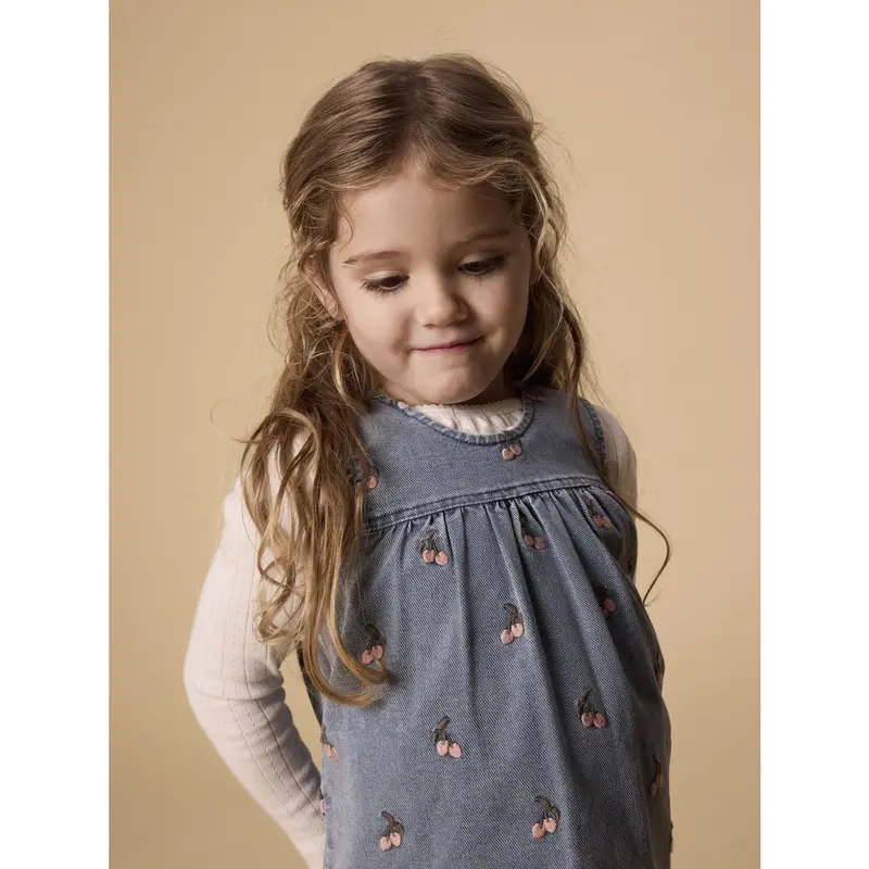 Lil'atelier Medium Blue Denim Cherry Nmfdeva Dnm Emb Spencer 2024-Es Lil 3