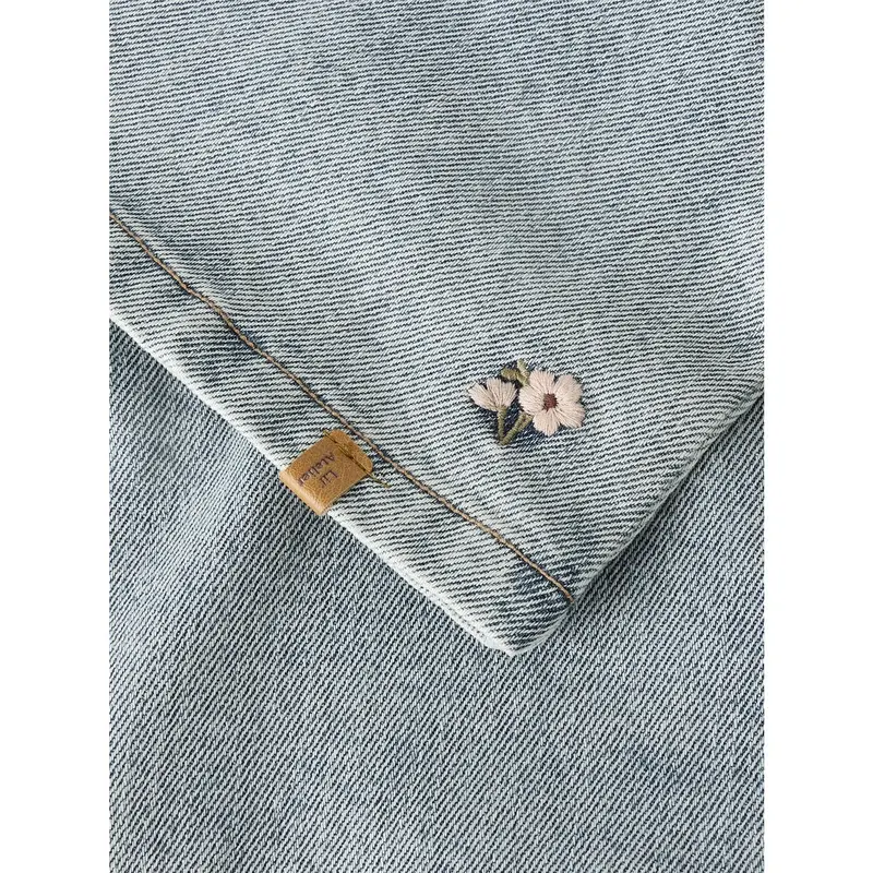 Lil'atelier Medium Blue Denim Flower Emb Nmfdarlee Doa Dnm Spencer 4499-Se Lil 2
