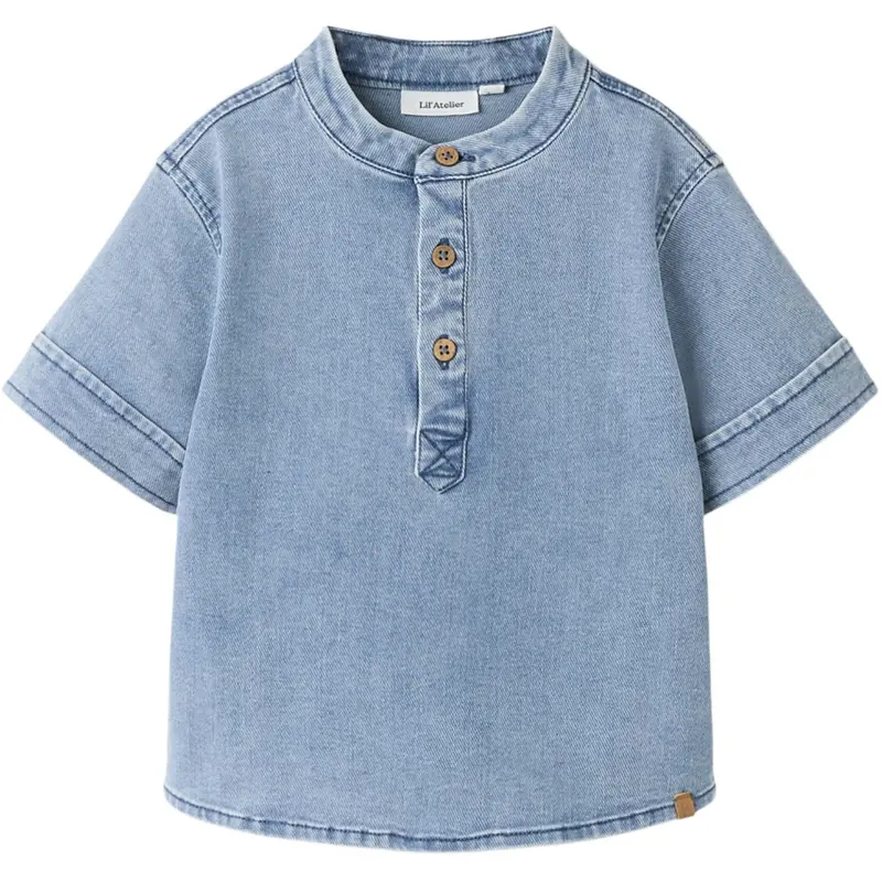 Lil'atelier Medium Blue Denim Nmmdeva Ss Loose Dnm Skjorte 2024-Es Lil 1