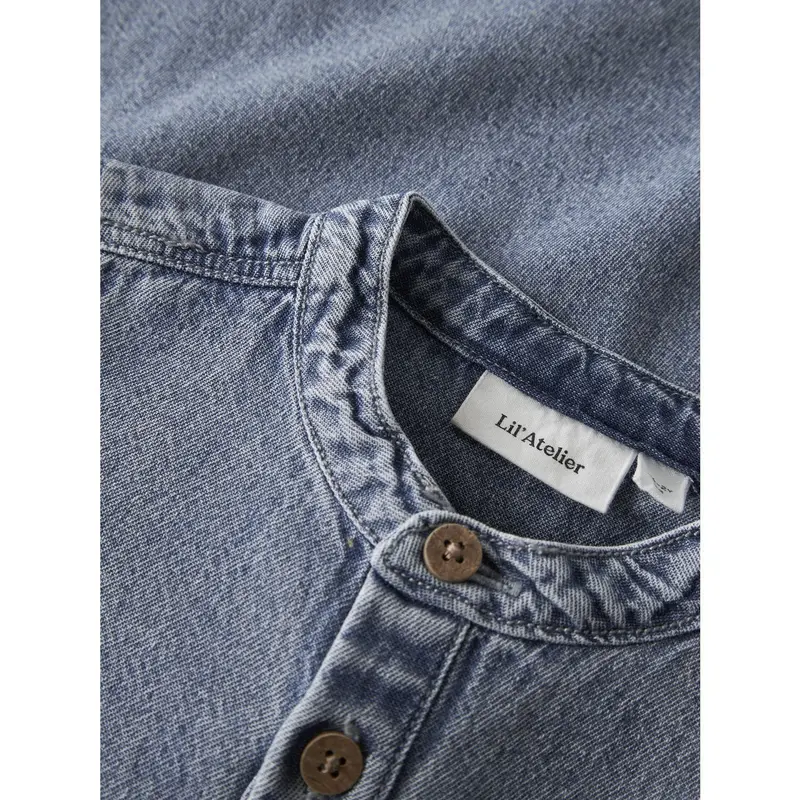 Lil'atelier Medium Blue Denim Nmmtaya Ls Loose Dnm Skjorte 1166-Fd Lil 4