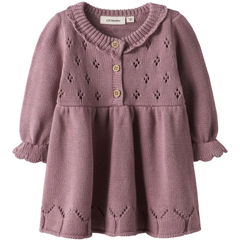 Lil'atelier Nostalgia Rose Nbframla Lia Ls Strik Kjole Lil 1