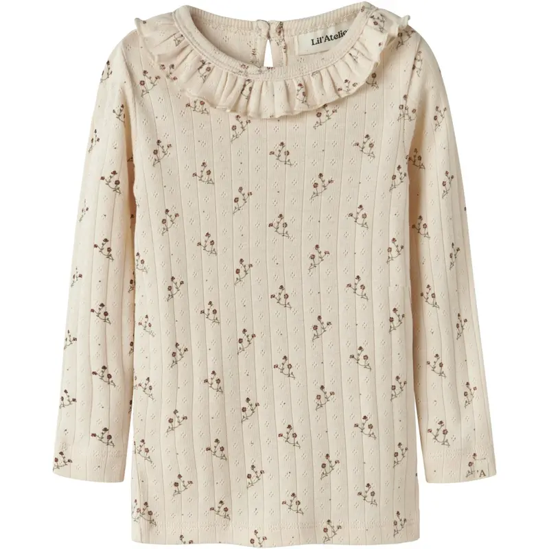 Lil'atelier Novelle Peach Flower Nmfrachello Ria Ls Slim Top Lil 1