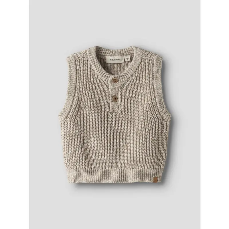 Lil'atelier Oxford Tan Melange Nbmrokko Strik Vest Lil 3