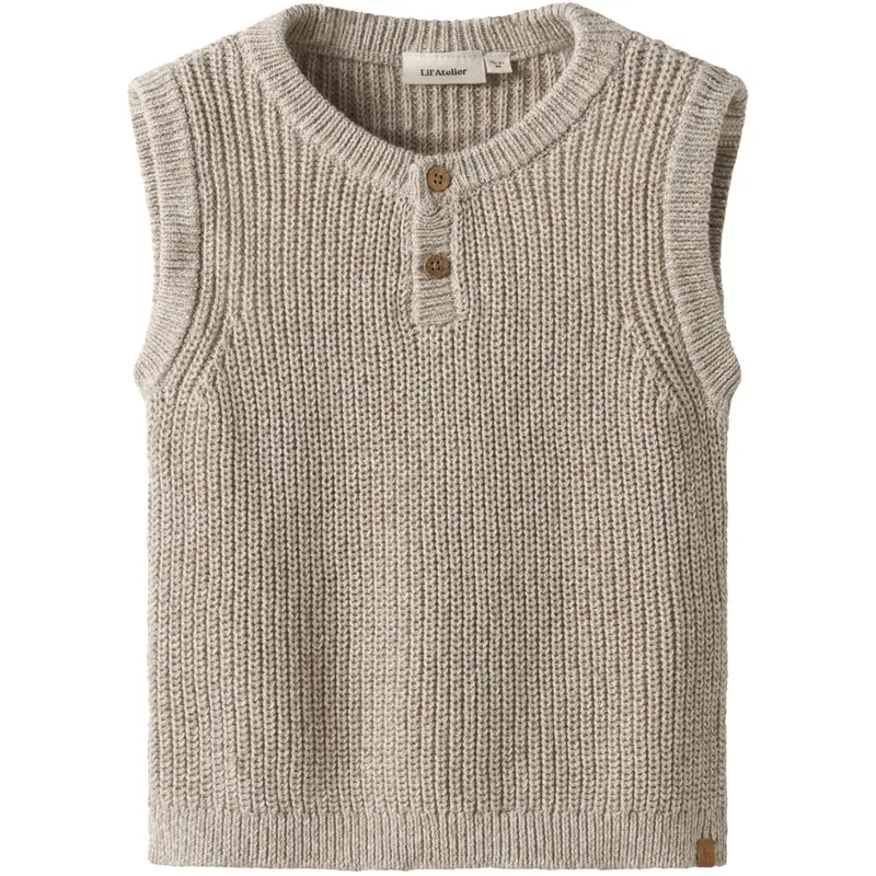Lil'atelier Oxford Tan Melange Nmmrokko Strik Vest Lil 1