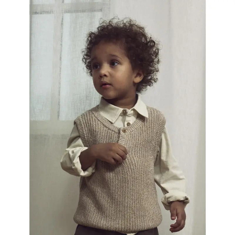 Lil'atelier Oxford Tan Melange Nmmrokko Strik Vest Lil 3