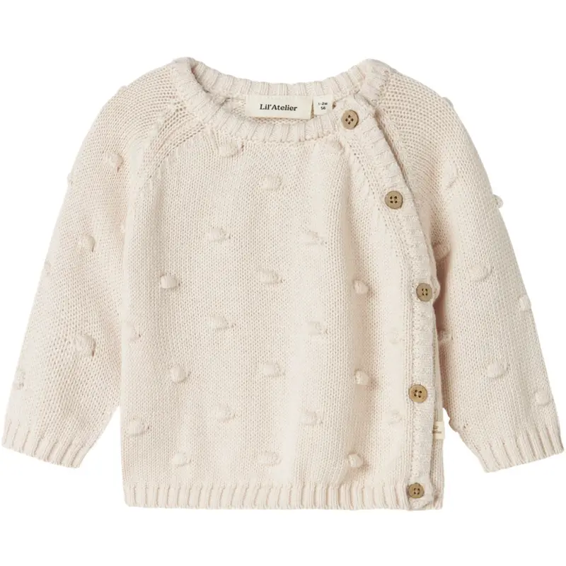Lil'atelier Pastel Parchment Nbfgable Ls Slå-Om Strik Lil 1