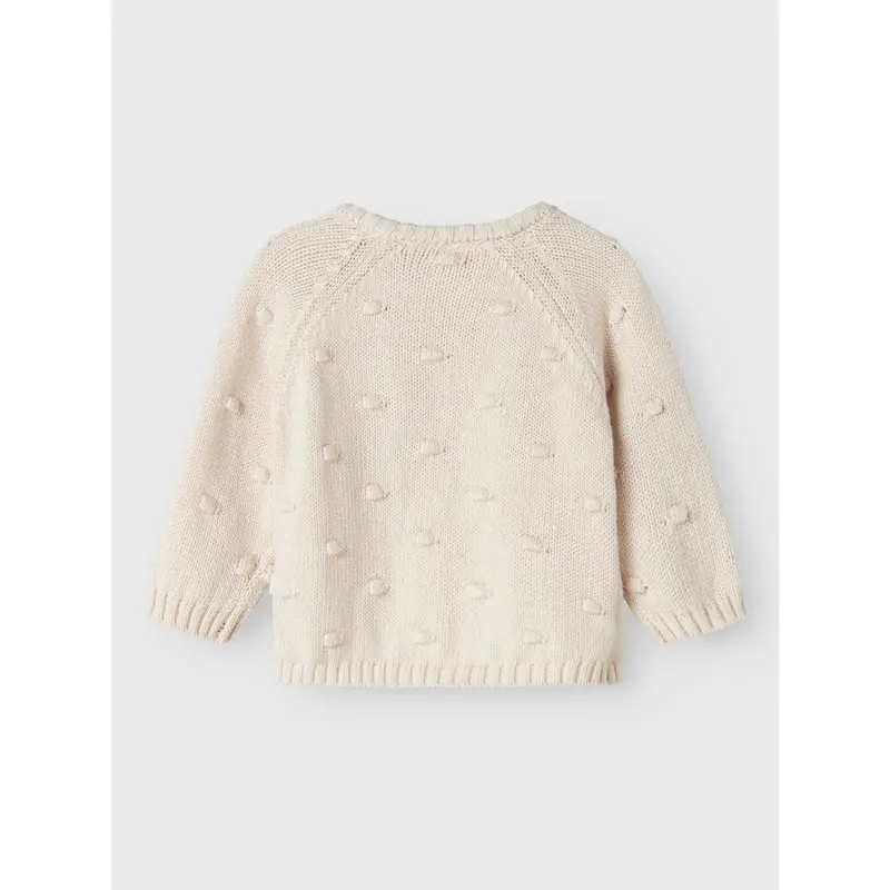 Lil'atelier Pastel Parchment Nbfgable Ls Slå-Om Strik Lil 3