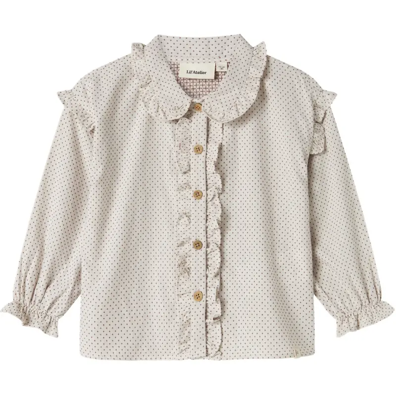 Lil'atelier Pastel Parchment Nmfolena Ls Loose Skjorte Lil 1