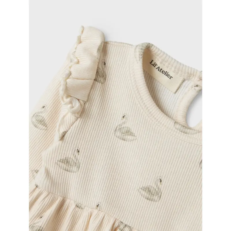 Lil'atelier Pastel Parchment Swan Nbfgavo Ege Ls Body Kjole Lil 2