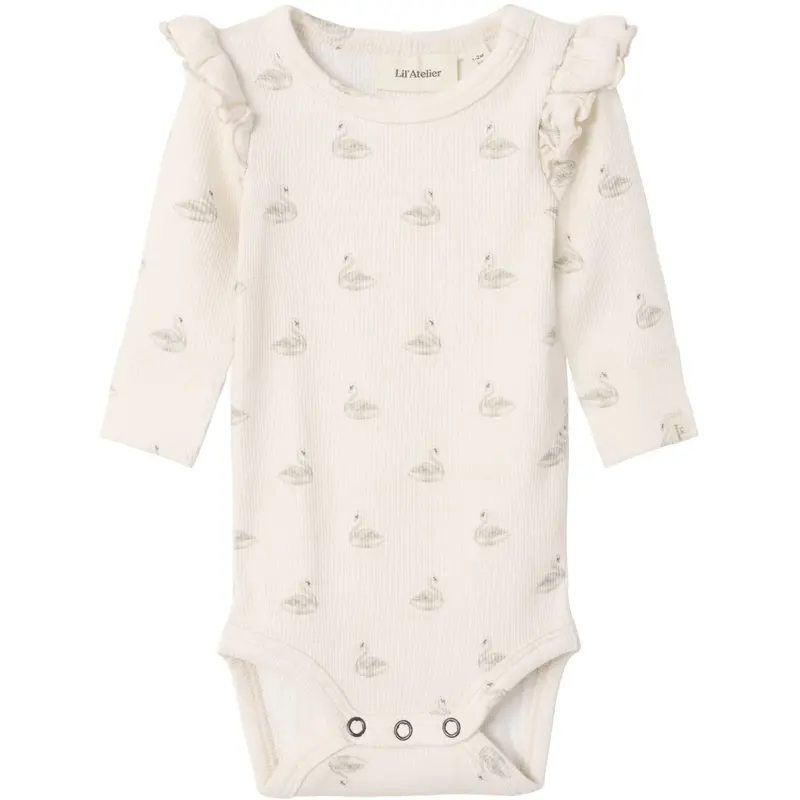 Lil'atelier Pastel Parchment Swan Nbfgavo Eko Ls Slim Body Lil Noos 1