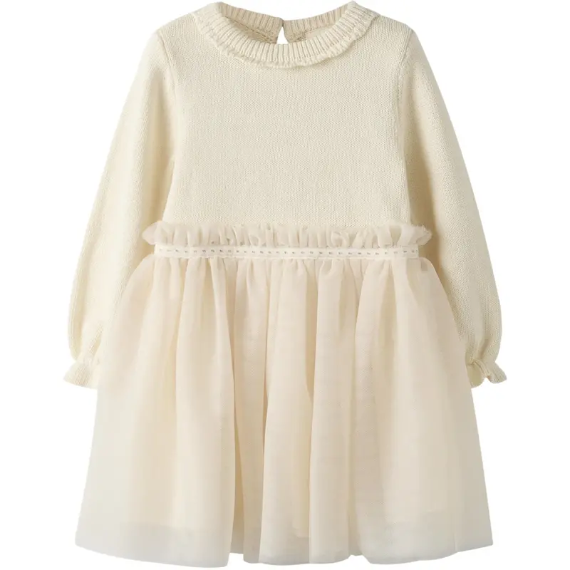 Lil'atelier Pistachio Shell Nmfsarina Ls Strik Kjole Lil 1