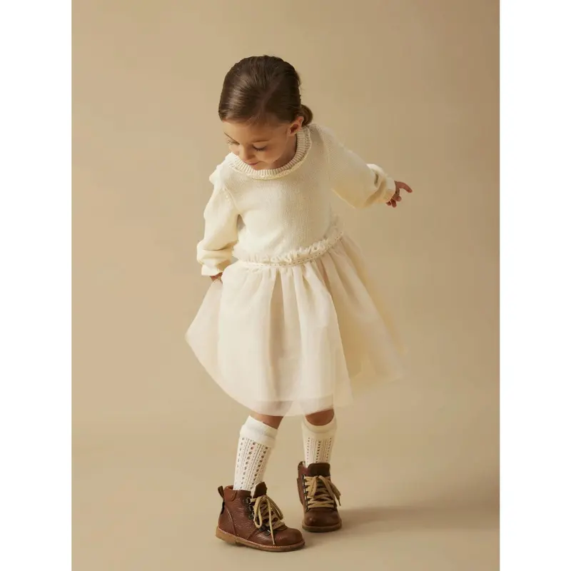Lil'atelier Pistachio Shell Nmfsarina Ls Strik Kjole Lil 2