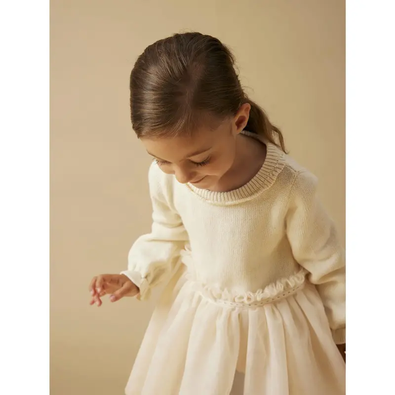 Lil'atelier Pistachio Shell Nmfsarina Ls Strik Kjole Lil 3