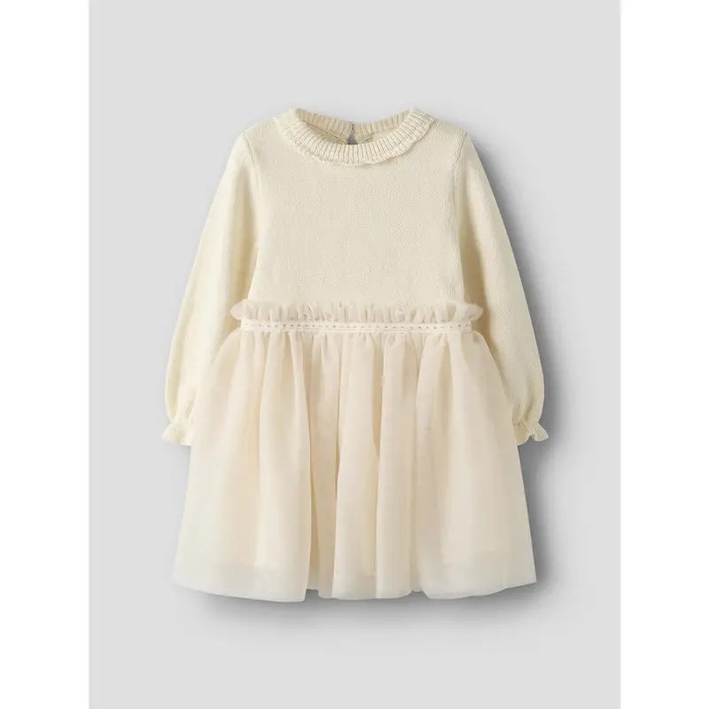 Lil'atelier Pistachio Shell Nmfsarina Ls Strik Kjole Lil 5