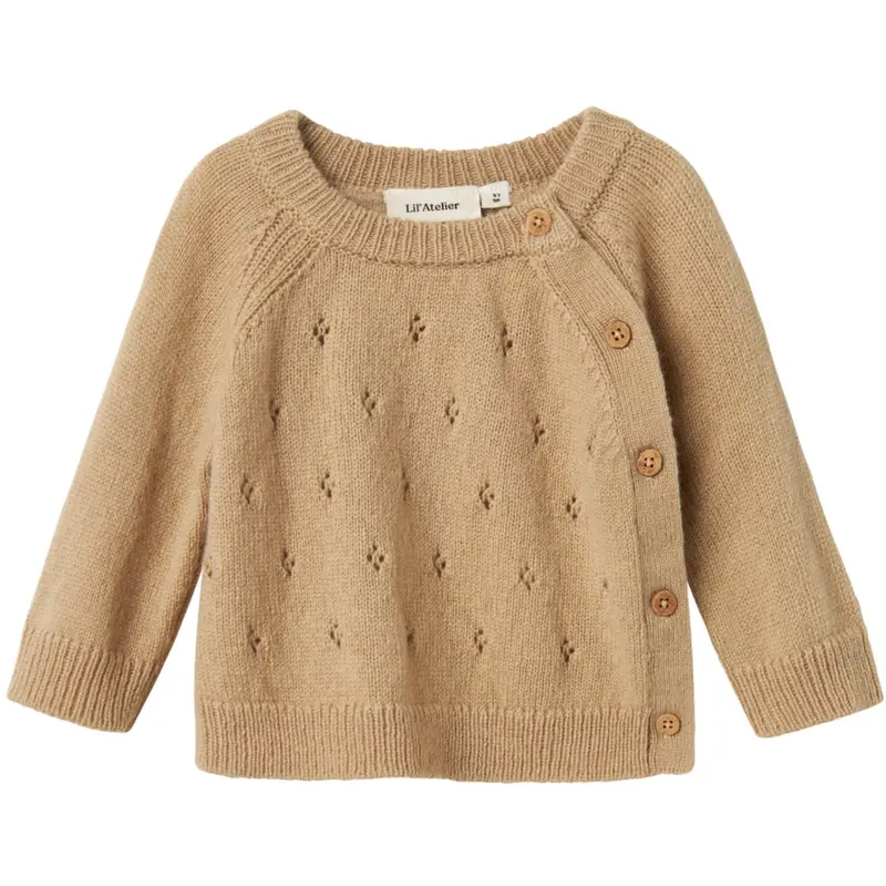 Lil'atelier Safari Melange Nbnnalio Ls Slå-Om Strik Lil 1