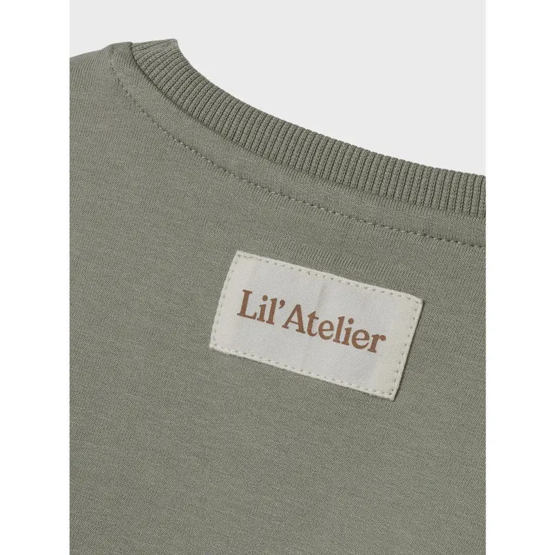 Lil'atelier Seagrass Nmmomads Ls Loose Sweat Lil 2