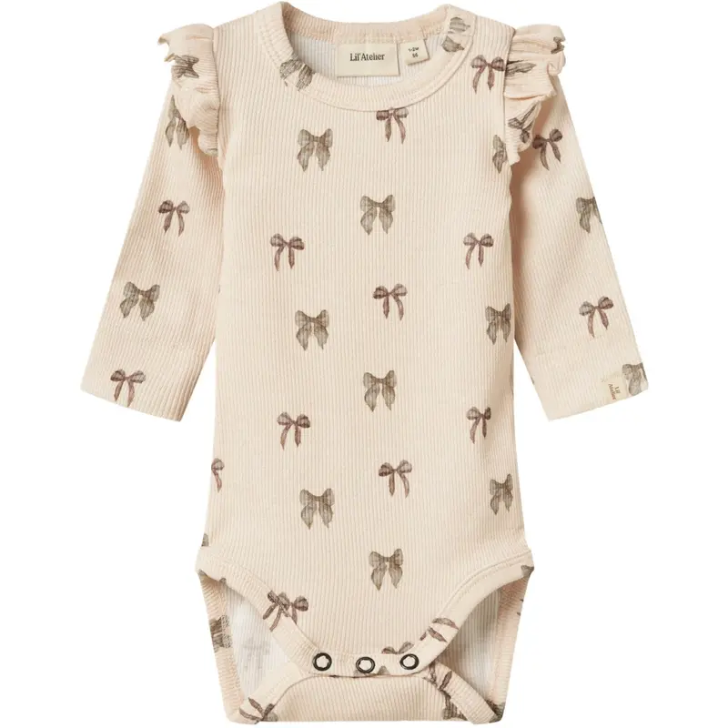 Lil'atelier Silver Peony Bow Nbfgavo Eko Ls Slim Body Lil Noos 1