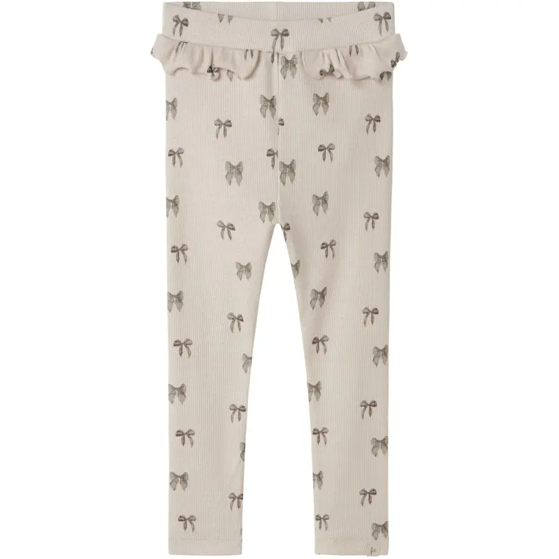 Lil'atelier Silver Peony Bow Nmfgavo Efi Slim Leggings Lil Noos 1