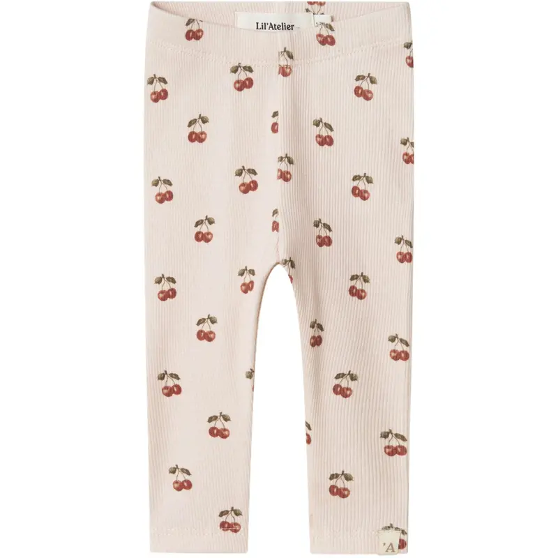 Lil'atelier Silver Peony Cherry Nbflavo Elf Slim Leggings Lil Noos 1