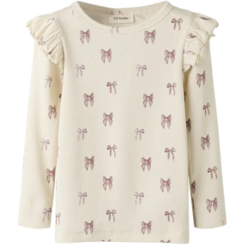 Lil'atelier Turtledove Bow Nmfgavo Eko Ls Slim Top Lil Noos 1