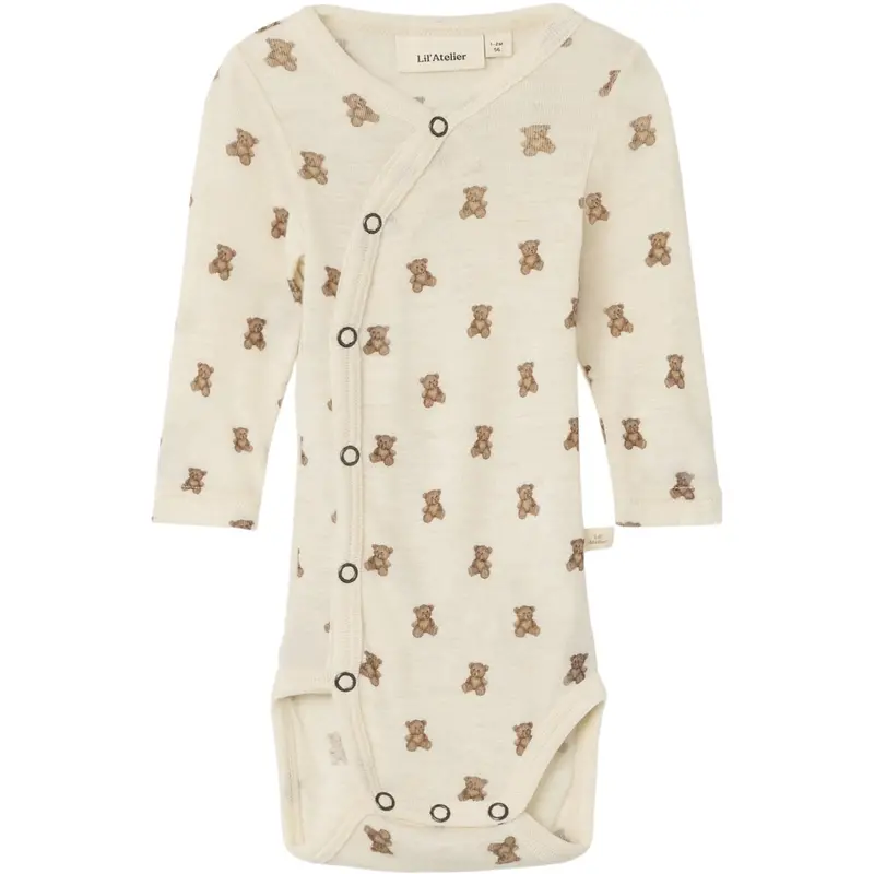 Lil'atelier Turtledove Melange Nbnnalu Wo/Mo Ls Slim Slå-Om Body Lil 1