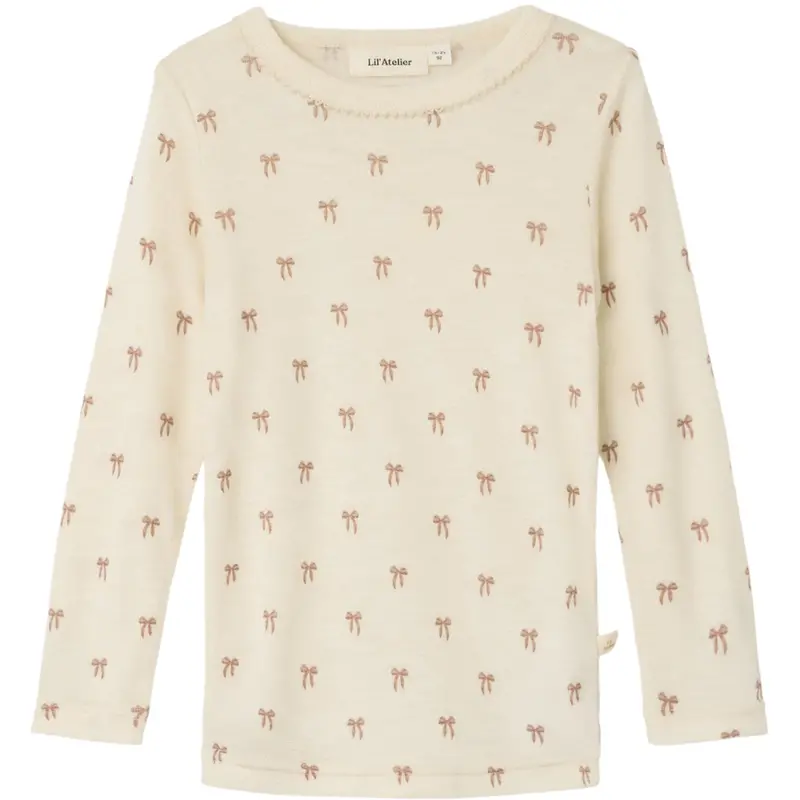 Lil'atelier Turtledove Melange Nmfnalu Wo/Mo Ls Slim Top Lil 1