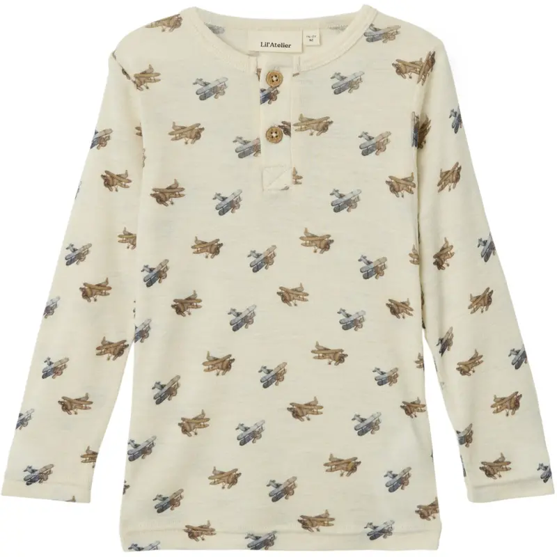 Lil'atelier Turtledove Melange Nmmnalu Wo/Mo Ls Slim Top Lil 1
