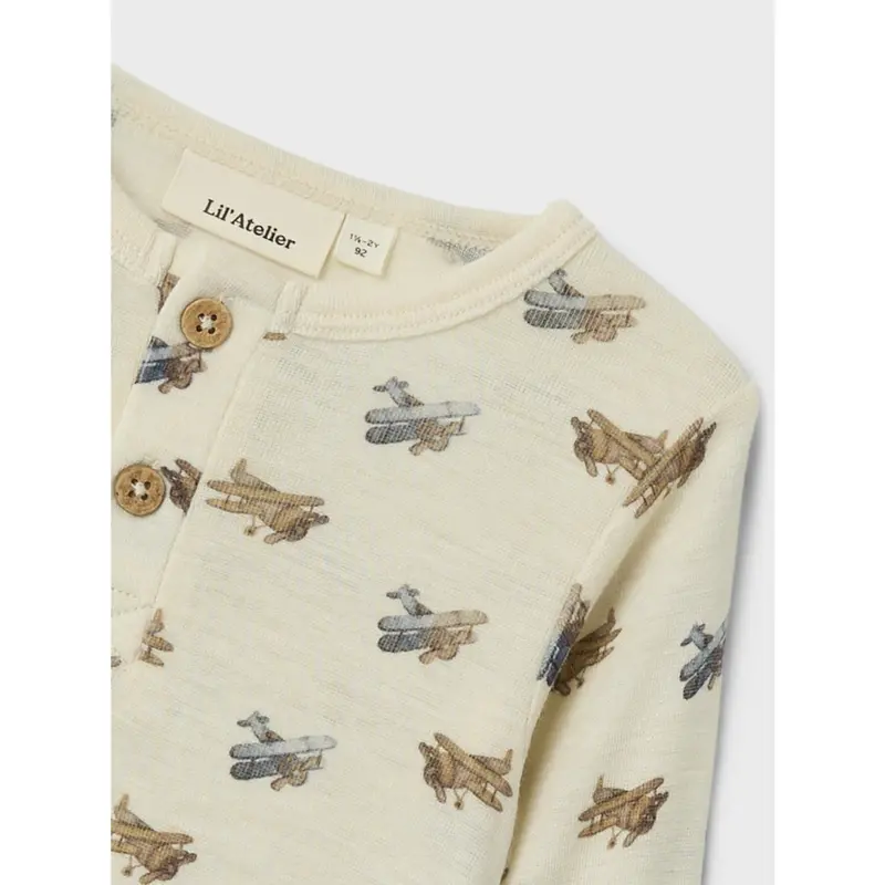 Lil'atelier Turtledove Melange Nmmnalu Wo/Mo Ls Slim Top Lil 2
