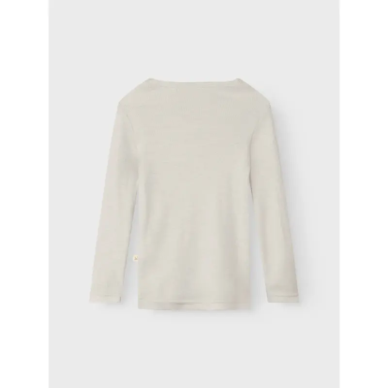Lil'atelier Turtledove Melange Nmnnalu Rib Wo/Mo Ls Slim Top Lil 4