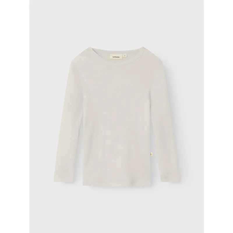 Lil'atelier Turtledove Melange Nmnnalu Rib Wo/Mo Ls Slim Top Lil 5