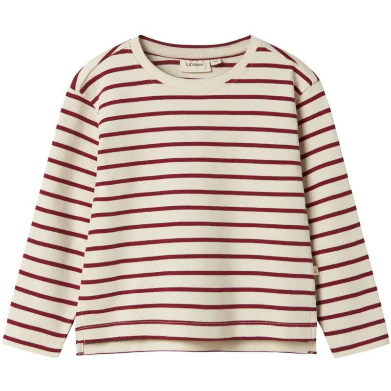 Lil'atelier Turtledove Red Dahlia Nmflimia Ls Loose Top Lil 1