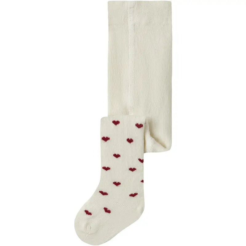 Lil'atelier Turtledove Red Hearts Nbfreba Len Strømpebukser Lil 1