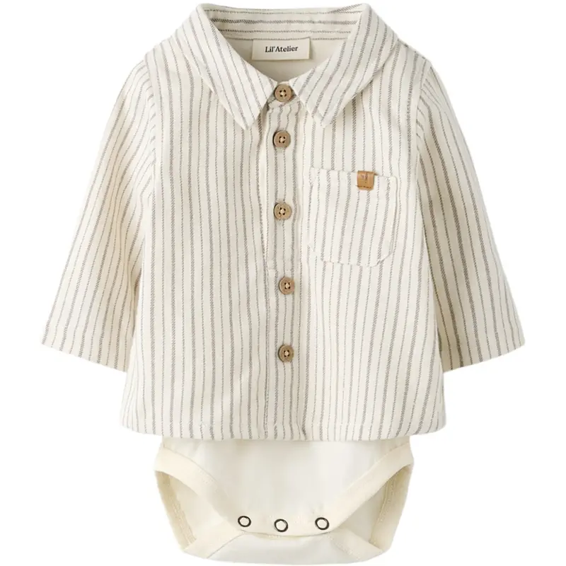 Lil'atelier Turtledove Sepia Tint Nbmfelixo Ls Body Skjorte Lil 1