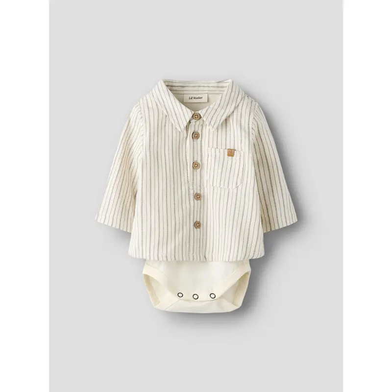 Lil'atelier Turtledove Sepia Tint Nbmfelixo Ls Body Skjorte Lil 5