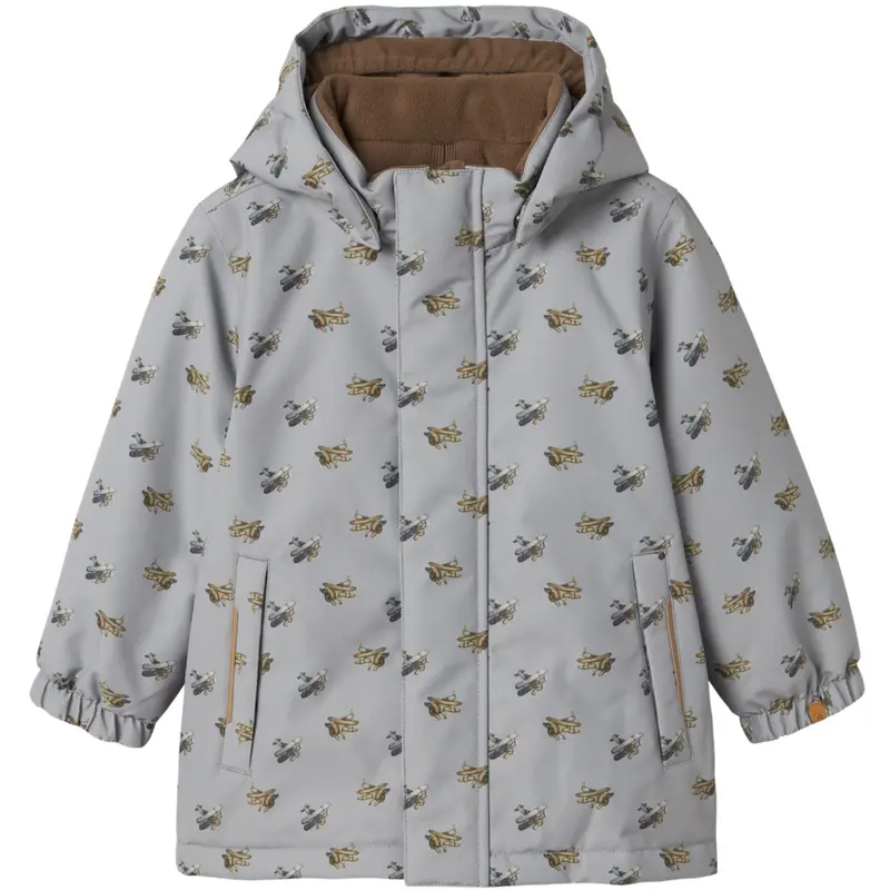 Lil'atelier Ultimate Grey Airplanes Nmmlasnow10 Jkt Fo Aop1 Lil 1