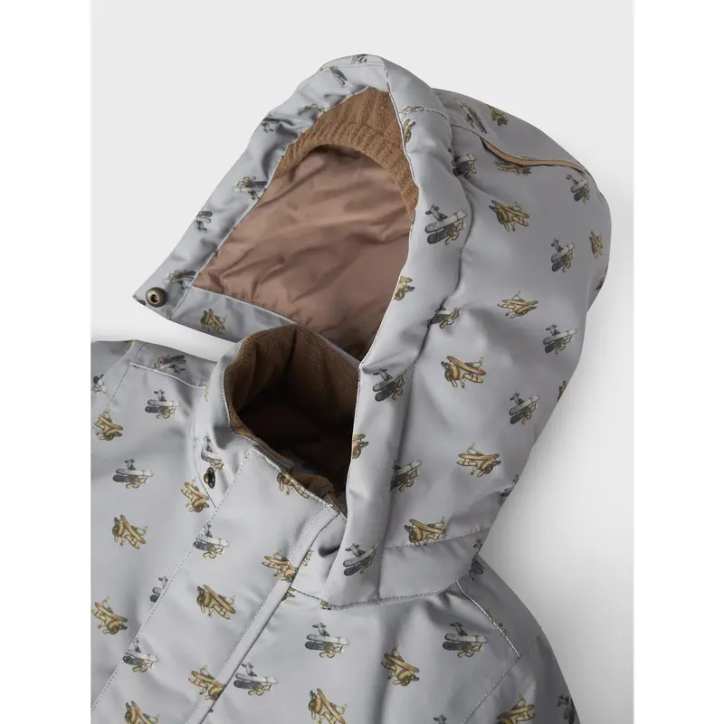 Lil'atelier Ultimate Grey Airplanes Nmmlasnow10 Jkt Fo Aop1 Lil 4