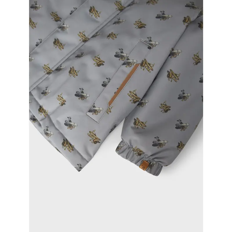 Lil'atelier Ultimate Grey Airplanes Nmmlasnow10 Jkt Fo Aop1 Lil 6