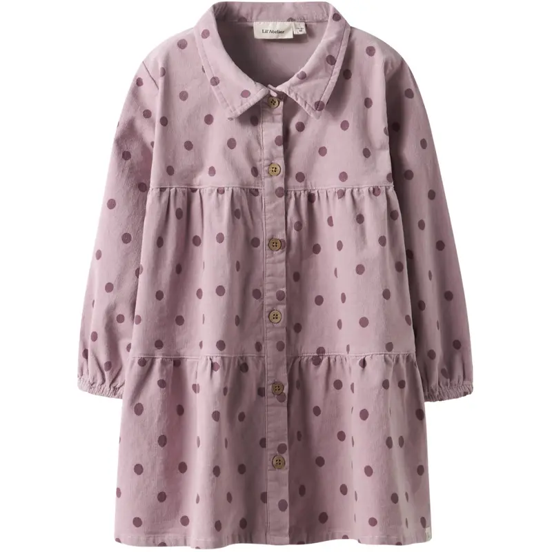 Lil'atelier Violet Ice Dots Nmfsomba Loose Cord Kjole 7766-So S Lil 1