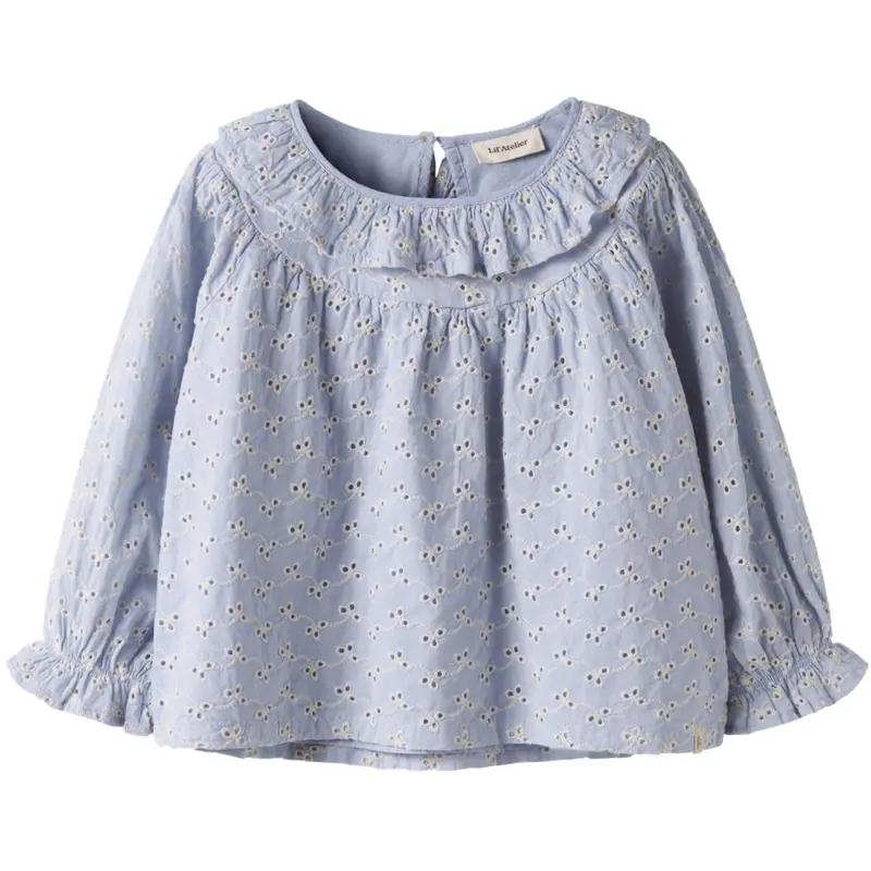 Lil'atelier Zen Blue Nmftessie Ls Loose Skjorte Lil 1