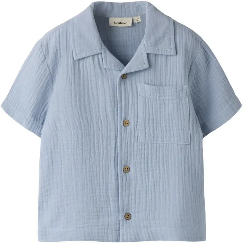 Lil'atelier Zen Blue Nmmfulina Ss Skjorte Lil 1