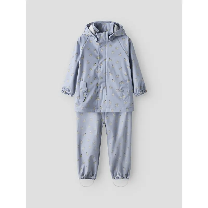 Lil'atelier Zen Blue Swan Nmfladry10 Rain Sæt Aop Fo Lil 6