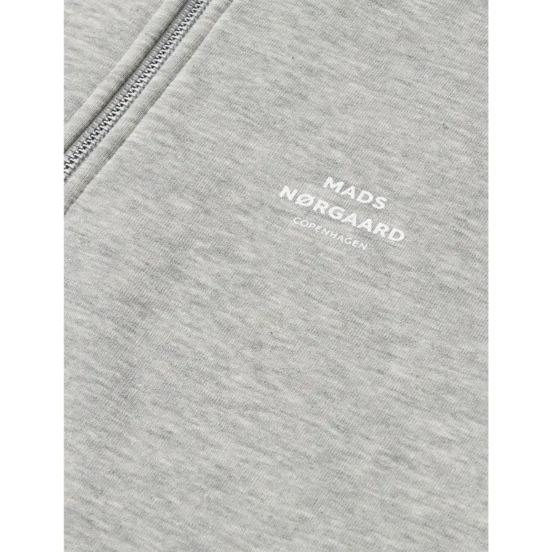 Mads Nørgaard Grey Melange Mix Sweat Crewie Half Zip Sweatshirt 2