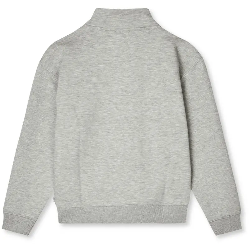 Mads Nørgaard Grey Melange Mix Sweat Crewie Half Zip Sweatshirt 3