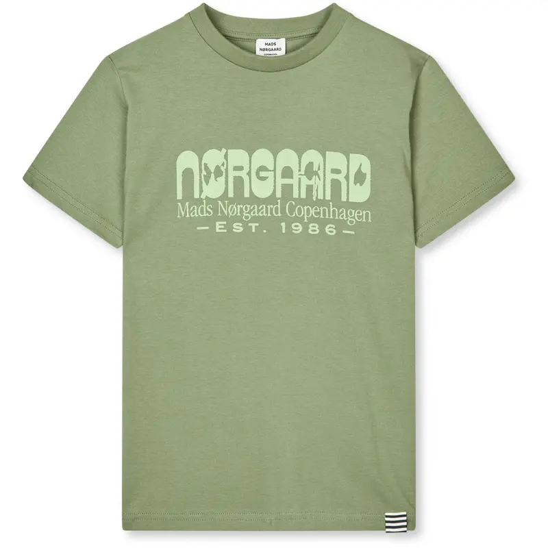 Mads Nørgaard Oil Green Printed Tee Thorlino Tee 1