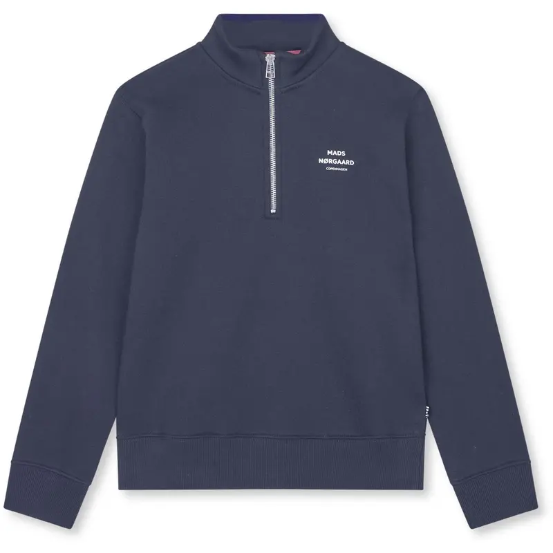 Mads Nørgaard Sky Captain Mix Sweat Crewie Half Zip Sweatshirt 1